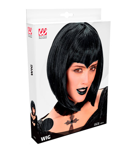 Widmann SRL pruik gothic vamp zwart