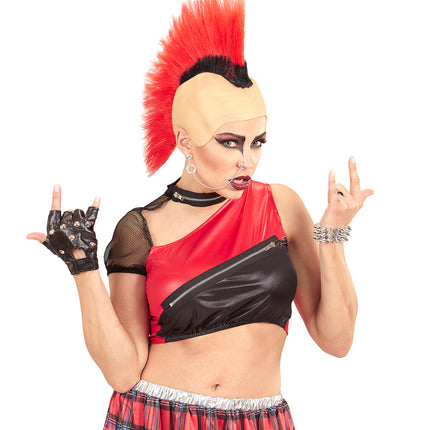 Widmann SRL Pruik hanenkam rood