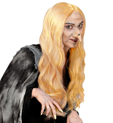 Widmann SRL Pruik Heks Morgana Blond (In Plastic Doos)