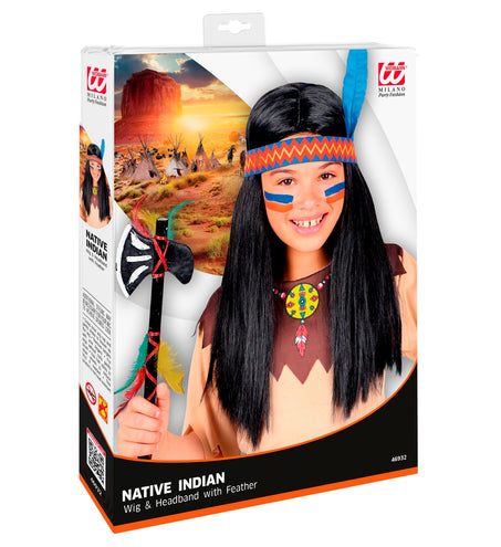 Widmann SRL Pruik indiaan voor kinderen