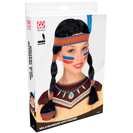 Widmann SRL Pruik indiaanse voor kinderen