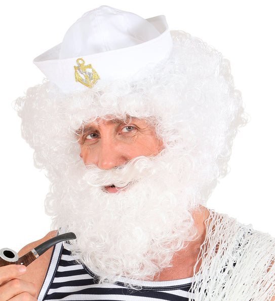 Widmann SRL pruik karakter met krullen en baard wit