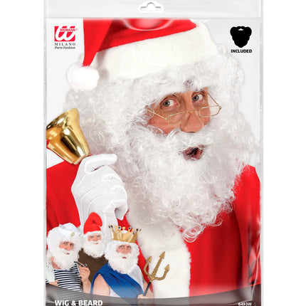 Widmann SRL pruik karakter met krullen en baard wit