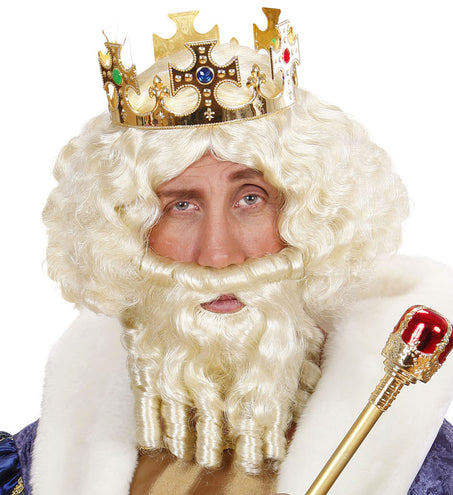 Widmann SRL pruik karakter met lokken en baard blond