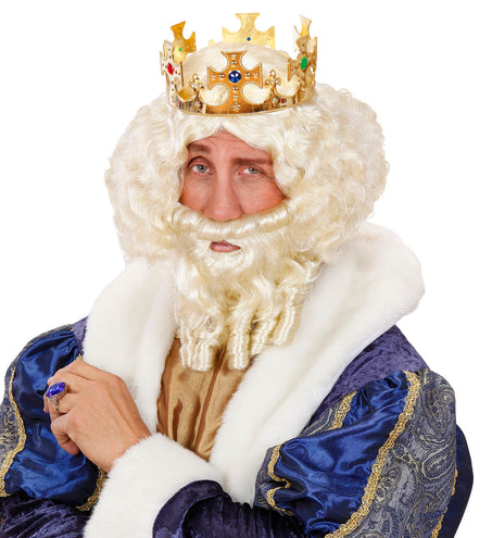 Widmann SRL pruik karakter met lokken en baard blond