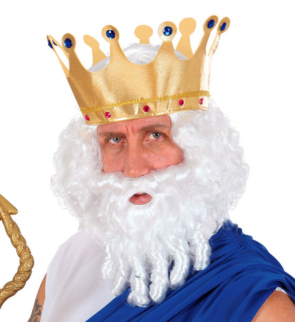 Widmann SRL pruik karakter met lokken en baard wit