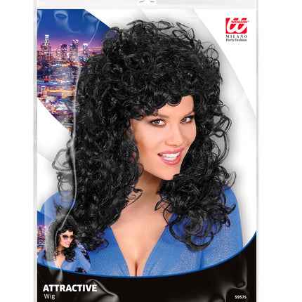 Widmann SRL pruik krulpruik beauty zwart