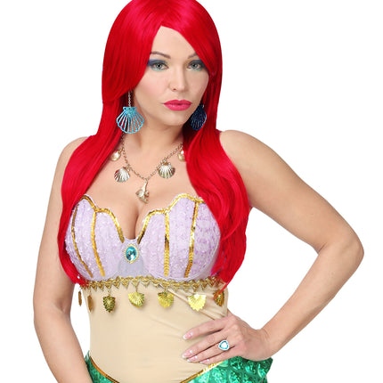 Widmann SRL Pruik lang rood haar Cosplay Alicia