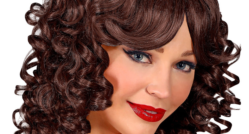 Widmann SRL Pruik met Krullen Veronica bruin