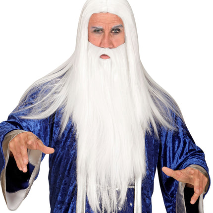 Widmann SRL Pruik met witte tovenaars baard