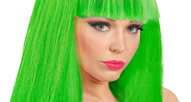 Widmann SRL Pruik neon groen showgirl