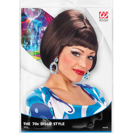 Widmann SRL pruik party girl 70s bruin