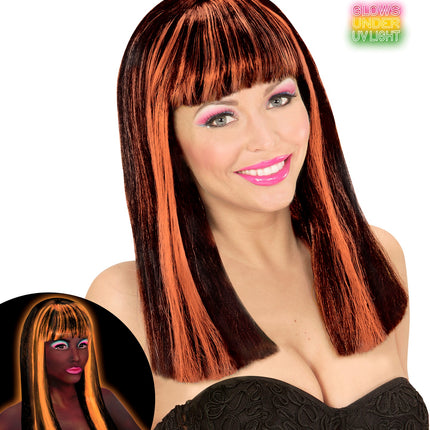 Widmann SRL Pruik, Patsy Neon Oranje Strepen