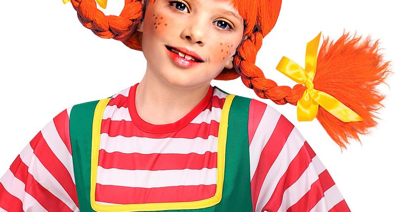 Widmann SRL Pruik Pipi met staartjes kinderen