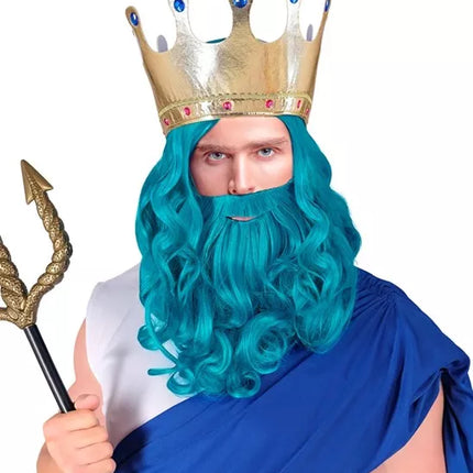 Widmann SRL Pruik poseidon/neptunes met baard en snor Liv