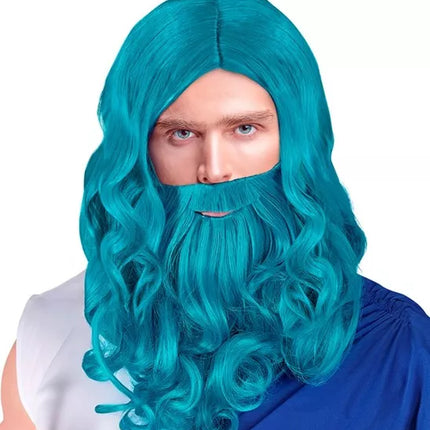 Widmann SRL Pruik poseidon/neptunes met baard en snor Liv