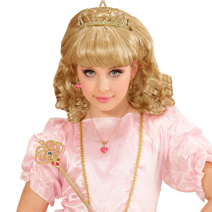 Widmann SRL Pruik, Prinses Blond Met Kroon Kind