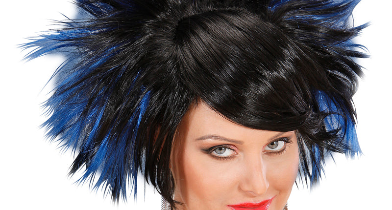 Widmann SRL Pruik Rock Prinses Zwart/Blauw