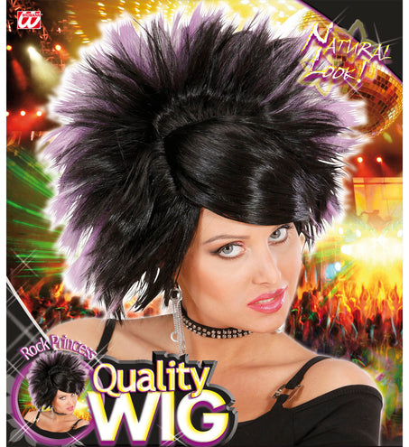 Widmann SRL Pruik Rock Prinses Zwart/Paars