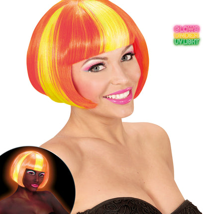 Widmann SRL Pruik, Valentina Neon Geel/Oranje
