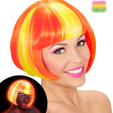 Widmann SRL Pruik, Valentina Neon Geel/Oranje