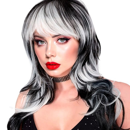 Widmann SRL Pruik vampier dame zwart/wit Mats