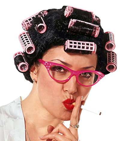 Widmann SRL Pruik Vanity Met Krulspelden (In Plastic Doos)