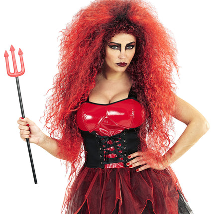 Widmann SRL Pruik wilde duivel rood