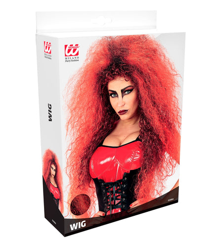 Widmann SRL Pruik wilde duivel rood