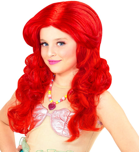 Widmann SRL Pruik, Zeemeermin Rood Kind