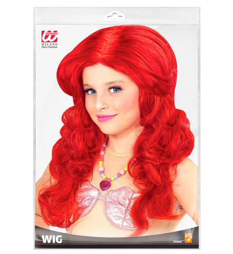 Widmann SRL Pruik, Zeemeermin Rood Kind