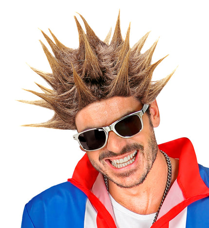 Widmann SRL Punk rocker pruik met spikes