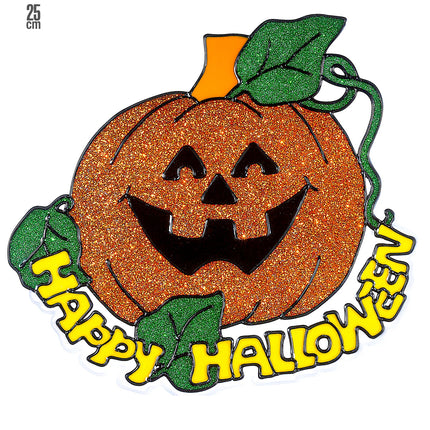 Widmann SRL Raamsticker Happy halloween pompoen