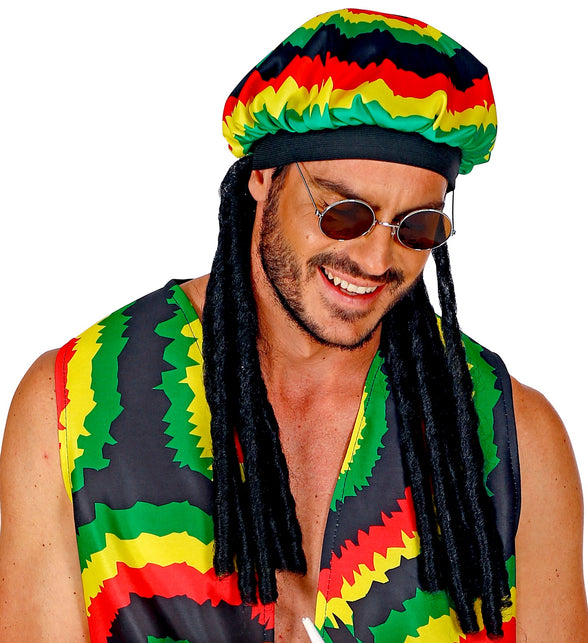 Widmann SRL Rasta muts met dreadlocks
