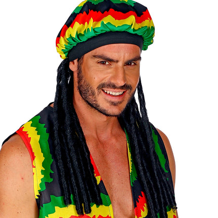 Widmann SRL Rasta muts met dreadlocks