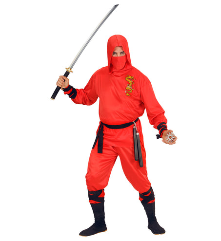 Widmann SRL Red Dragon Ninja pakken voor volwassenen