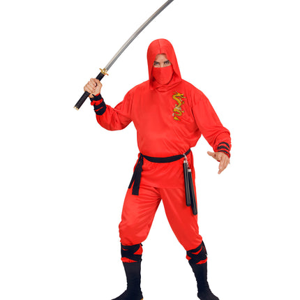 Widmann SRL Red Dragon Ninja pakken voor volwassenen