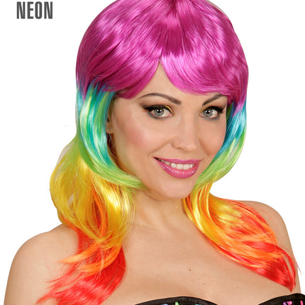 Widmann SRL Regenboog kleuren pruiken