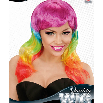 Widmann SRL Regenboog kleuren pruiken