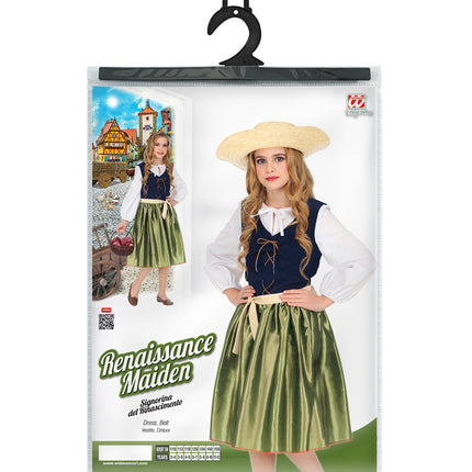 Widmann SRL Renaissance jonkvrouw kostuum meisje
