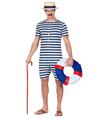 Widmann SRL Retro badpak - blauw / wit Robin