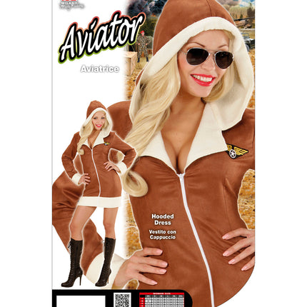 Widmann SRL Retro vliegenier kostuum dames