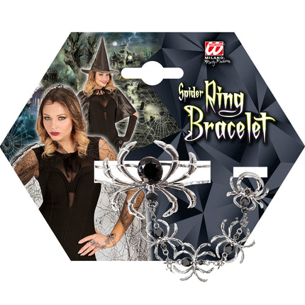Widmann SRL Ring armband spinnen halloween