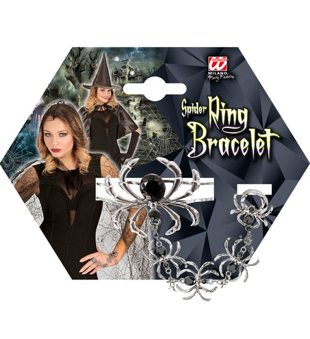 Widmann SRL Ring armband spinnen halloween