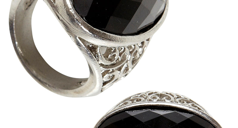 Widmann SRL Ring met zwarte steen