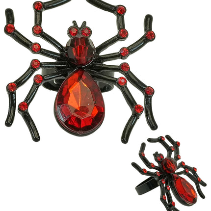 Widmann SRL Ring spin met rode edelstenen en strass