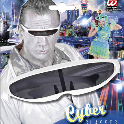 Widmann SRL Robot bril snelle planga wit Science fiction