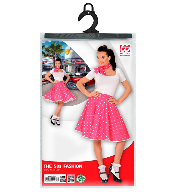 Widmann SRL Rock en Roll rokje roze met halsbandje