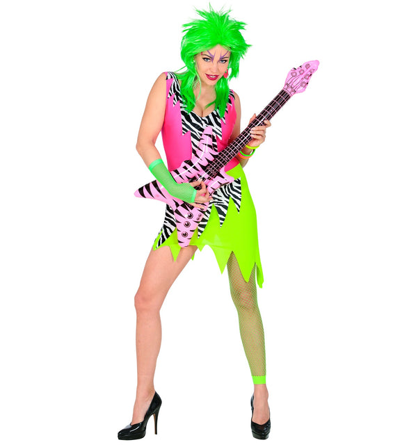 Widmann SRL Rock kostuum zebra neon jaren 80 dames