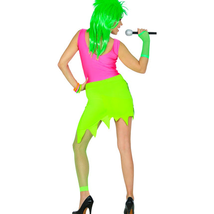 Widmann SRL Rock kostuum zebra neon jaren 80 dames